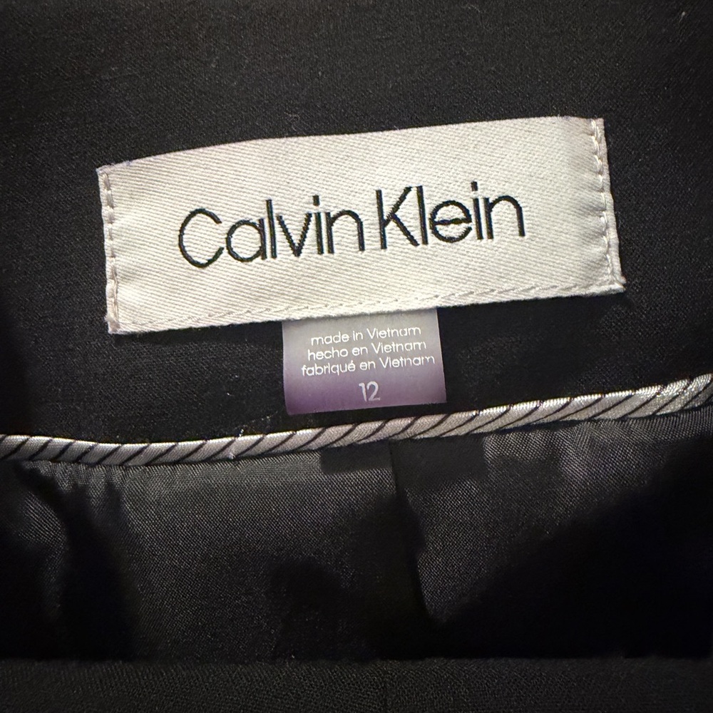 Calvin Klein Suit Black Jacket with Piping and pants that match